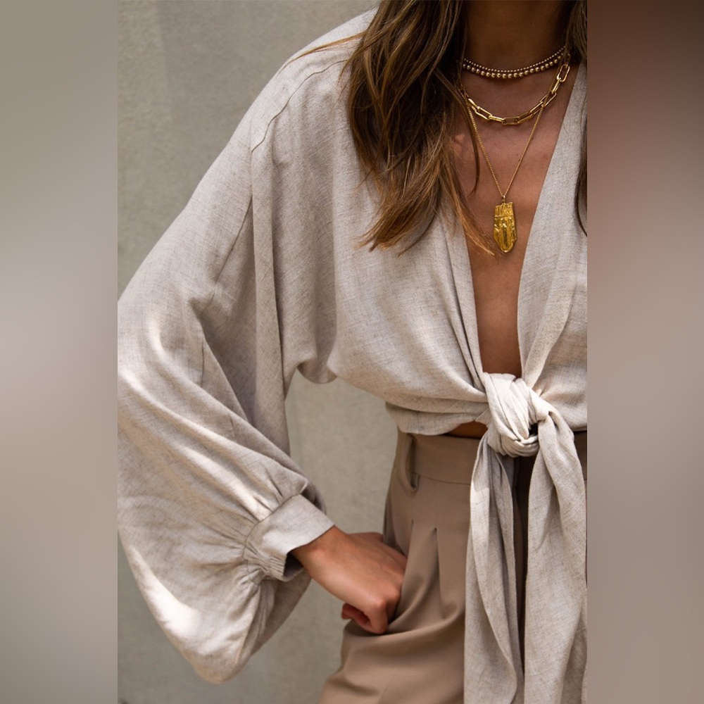 Just Been Queen V-neck Long Sleeve Blouse